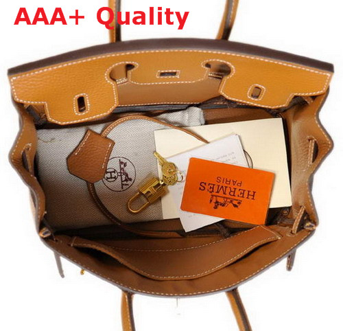 Hermes Birkin 25 Tan Gold Replica