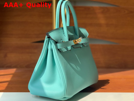 Hermes Birkin 25 Turquoise Swift Calfskin Hand Stitching Replica