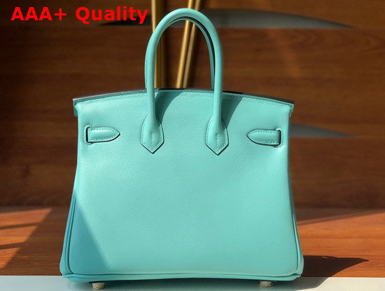 Hermes Birkin 25 Turquoise Swift Calfskin Hand Stitching Replica