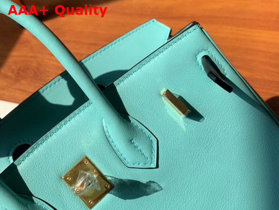 Hermes Birkin 25 Turquoise Swift Calfskin Hand Stitching Replica