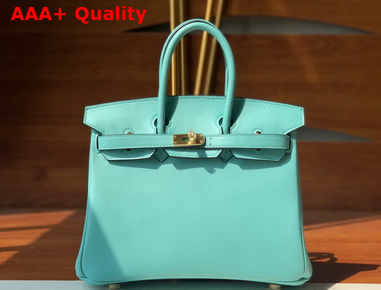 Hermes Birkin 25 Turquoise Swift Calfskin Hand Stitching Replica