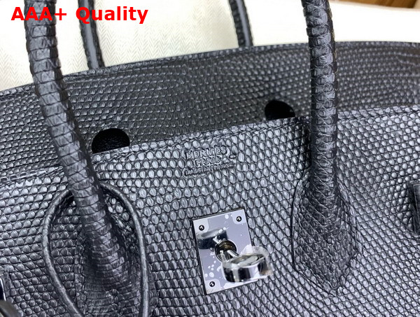 Hermes Birkin 25 in Black Lizard Leather Replica