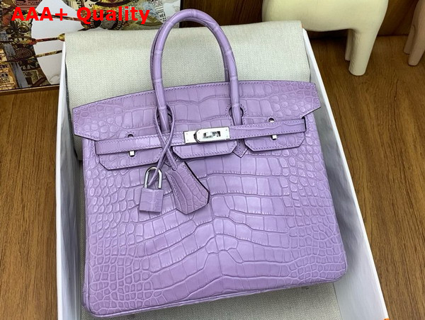 Hermes Birkin 25 in Lilac Alligator Leather Replica