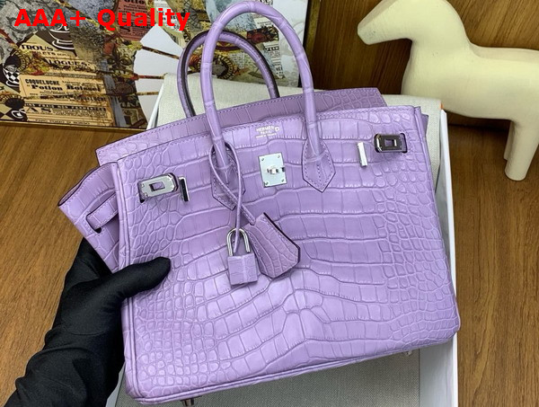 Hermes Birkin 25 in Lilac Alligator Leather Replica