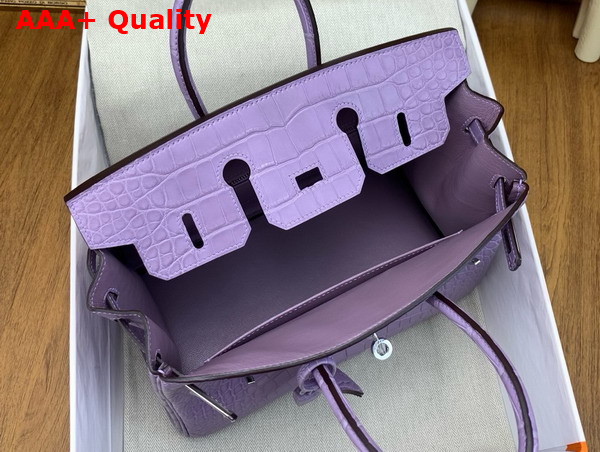 Hermes Birkin 25 in Lilac Alligator Leather Replica