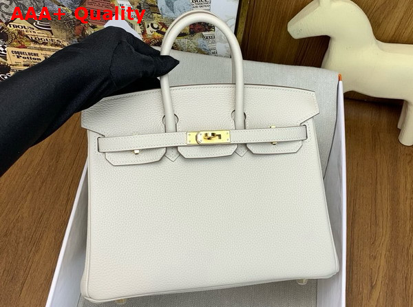Hermes Birkin 25 in Milk White Togo Leather Replica