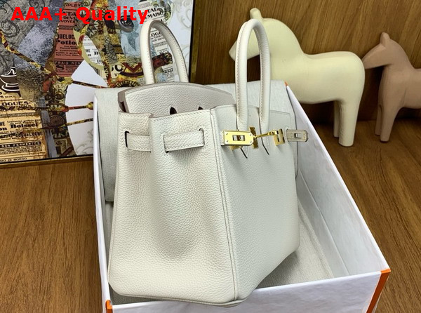 Hermes Birkin 25 in Milk White Togo Leather Replica