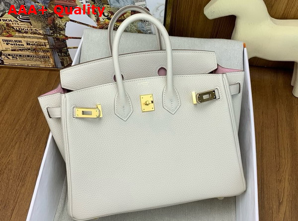 Hermes Birkin 25 in Milk White Togo Leather Replica