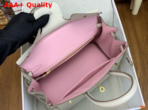 Hermes Birkin 25 in Milk White Togo Leather Replica