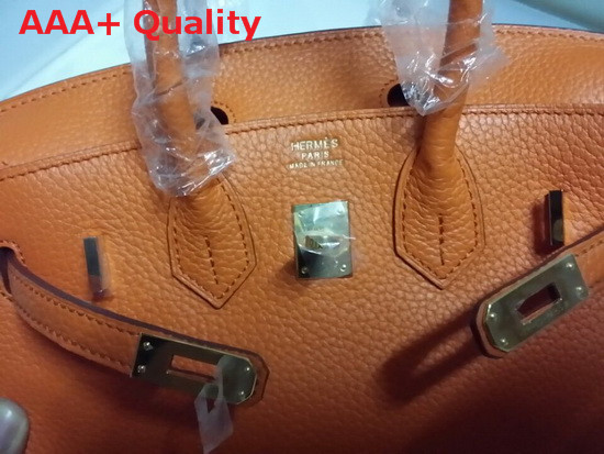 Hermes Birkin 25 in Orange Togo Leather Gold Hardware Replica