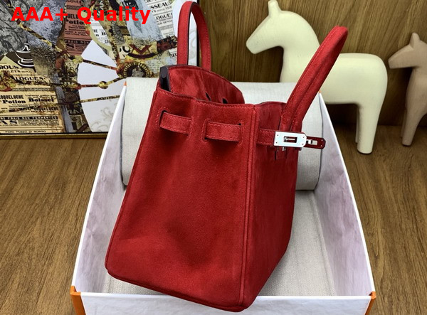 Hermes Birkin 25 in Rouge Red Doblis Suede Replica