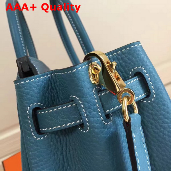 Hermes Birkin 25 with Shoulder Strap Blue Togo Leather Replica