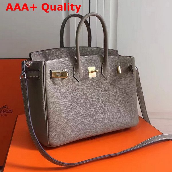 Hermes Birkin 25 with Shoulder Strap Grey Togo Leather Replica