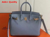 Hermes Birkin 25 with Shoulder Strap Light Blue Togo Leather Replica