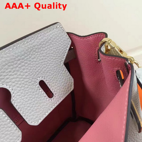 Hermes Birkin 25 with Shoulder Strap Light Grey Togo Leather Replica