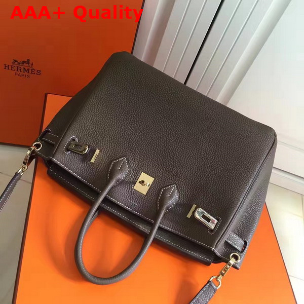 Hermes Birkin 25 with Shoulder Strap Taupe Togo Leather Replica