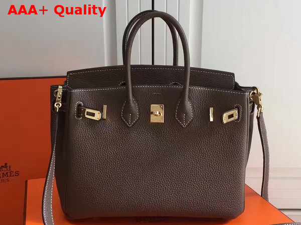 Hermes Birkin 25 with Shoulder Strap Taupe Togo Leather Replica