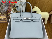 Hermes Birkin 30 Bag Bleu Glacier Togo Calfskin Replica