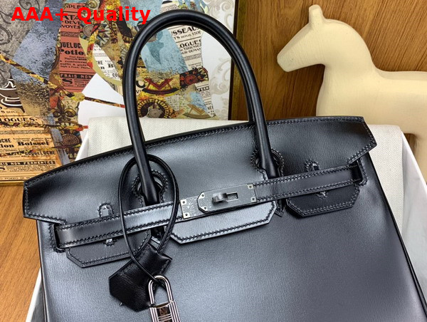 Hermes Birkin 30 Bag in Black Box Calfskin Replica