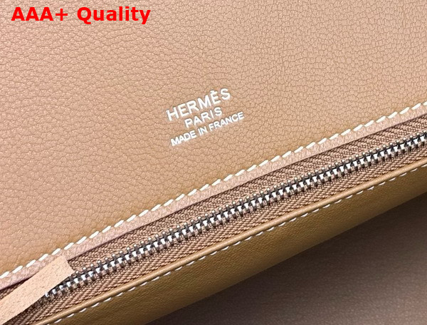 Hermes Birkin 30 Bag in Natural Canvas and Gold Brown Lace Swift Calfskin Replica