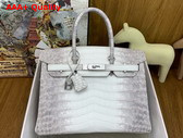 Hermes Birkin 30 Bag in Nile Crocodile Leather White Replica