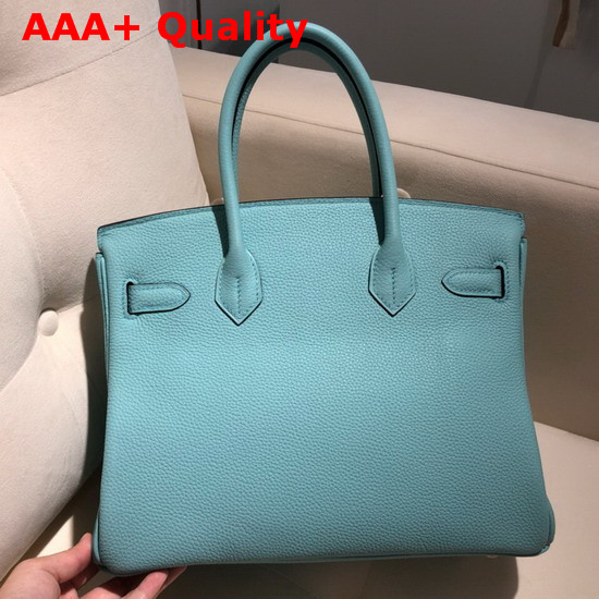 Hermes Birkin 30 Bag in Sky Blue Togo Calfskin Hand Stitching Replica