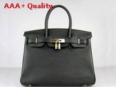 Hermes Birkin 30 in Black with Silver Replica