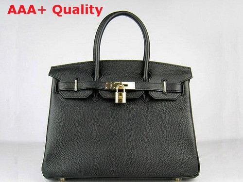 Hermes Birkin 30 in Black with Silver Replica