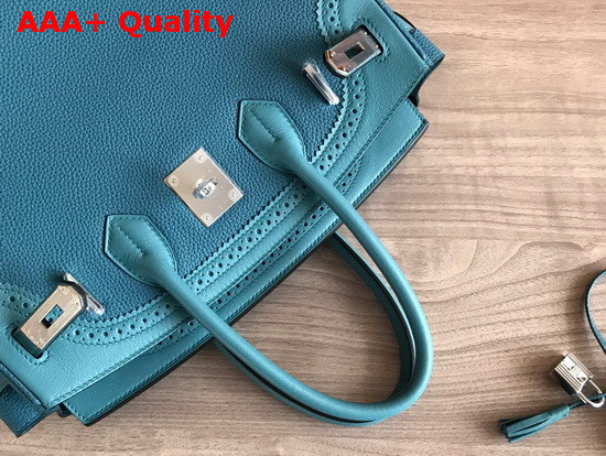 Hermes Birkin 30 Blue Togo Calfskin and Lace Swift Calfskin Replica