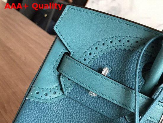 Hermes Birkin 30 Blue Togo Calfskin and Lace Swift Calfskin Replica