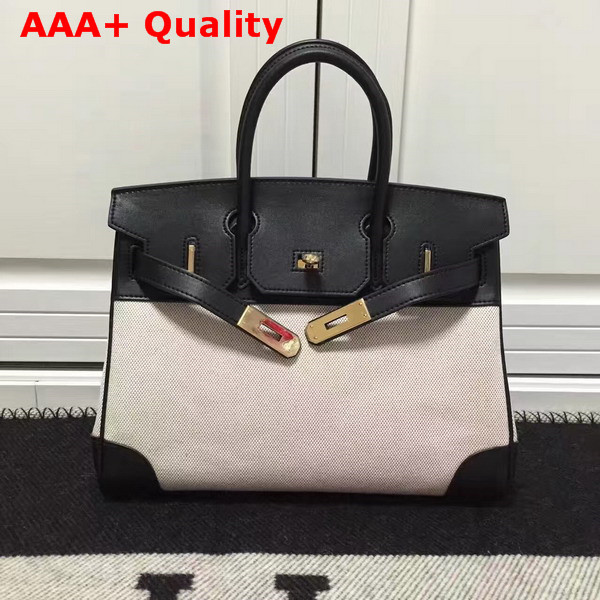 Hermes Birkin 30 Canvas and Leather Replica
