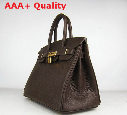 Hermes Birkin 30 Dark Coffee Gold Replica