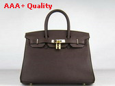Hermes Birkin 30 Dark Coffee Gold Replica