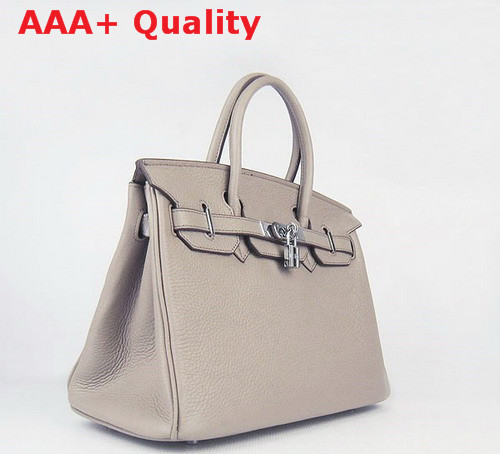 Hermes Birkin 30 Grey Real Leather Replica