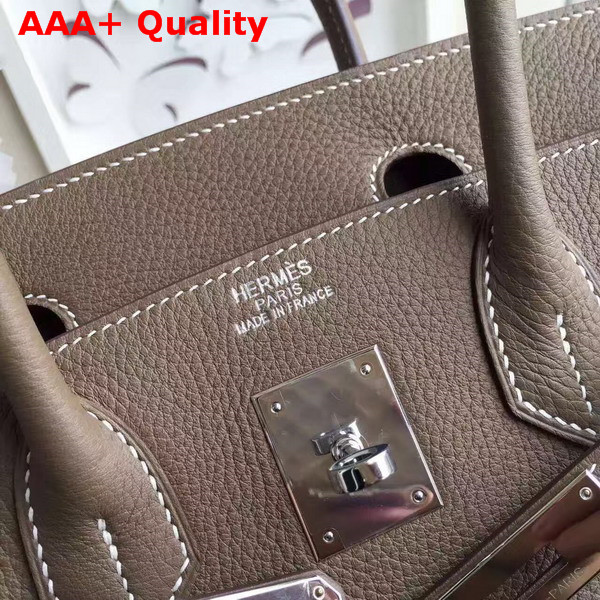 Hermes Birkin 30 Mushroom Grey Togo Leather Silver Lock Replica