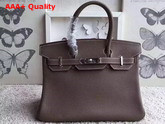 Hermes Birkin 30 Mushroom Grey Togo Leather Silver Lock Replica