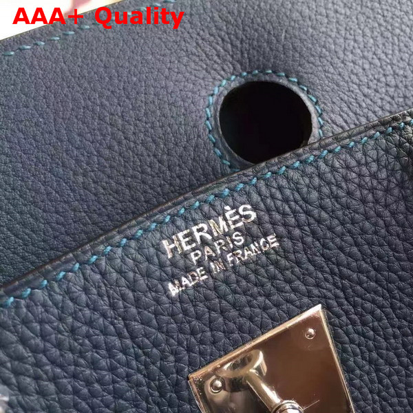 Hermes Birkin 30 Navy Togo Leather Silver Lock Replica