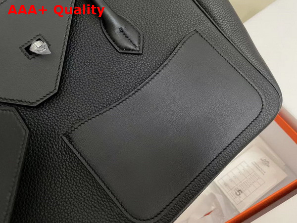 Hermes Birkin 30 Sellier en Desordre Black Togo and Swift Calfskin Palladium Hardware Replica