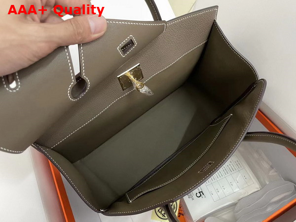 Hermes Birkin 30 Sellier en Desordre Elephant Grey Togo and Swift Calfskin Palladium Hardware Replica
