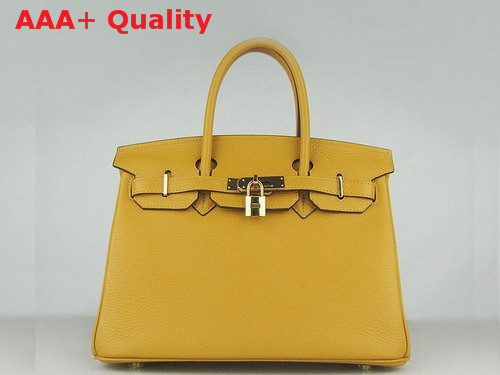 Hermes Birkin 30 in Yellow Togo Leather Replica