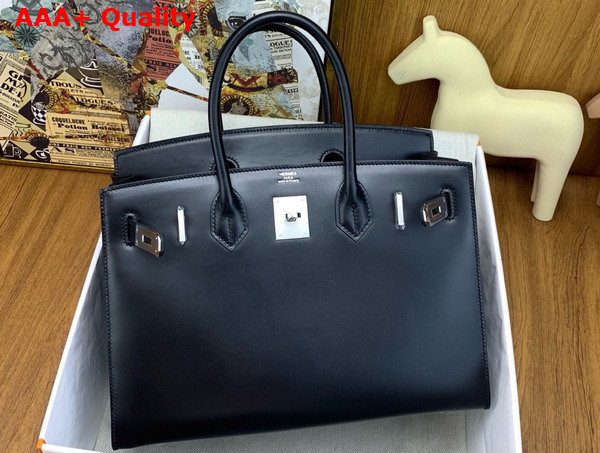 Hermes Birkin 30 in Black Box Leather Replica