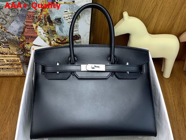 Hermes Birkin 30 in Black Box Leather Replica