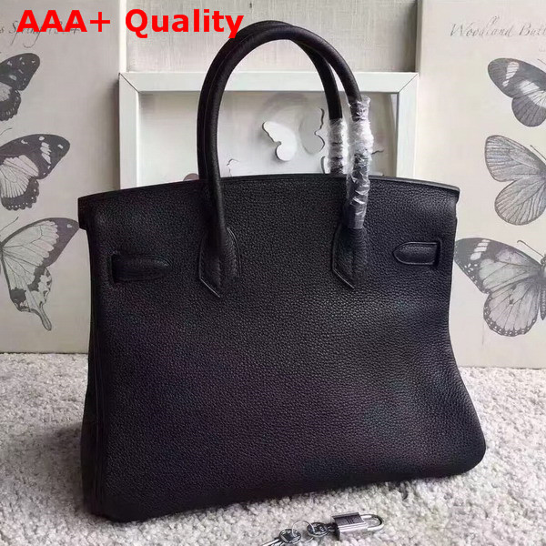 Hermes Birkin 30 in Black Togo Leather with Silver Lock Replica