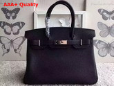 Hermes Birkin 30 in Black Togo Leather with Silver Lock Replica