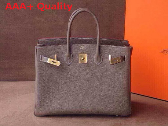 Hermes Birkin 30 in Grey Togo Leather Replica