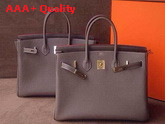 Hermes Birkin 30 in Grey Togo Leather Replica