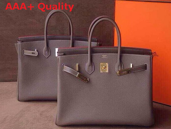 Hermes Birkin 30 in Grey Togo Leather Replica