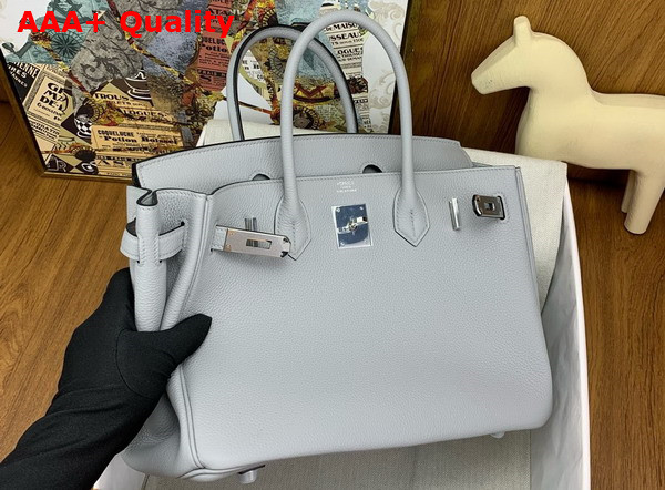 Hermes Birkin 30 in Light Grey Togo Calfskin Replica