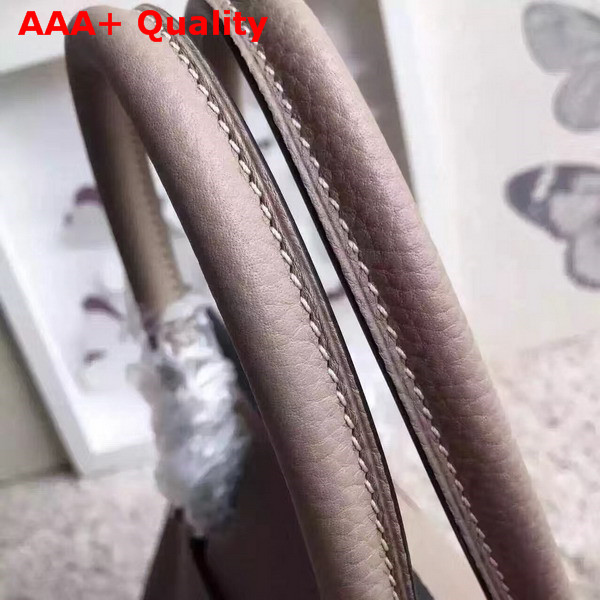 Hermes Birkin 30 in Light Grey Togo Leather with Silver Lock Replica