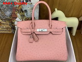 Hermes Birkin 30 in Pink Ostrich Leather Replica